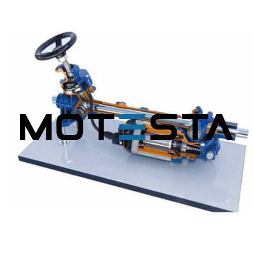 Cut section model of steering gear box(working) with wheel and axle